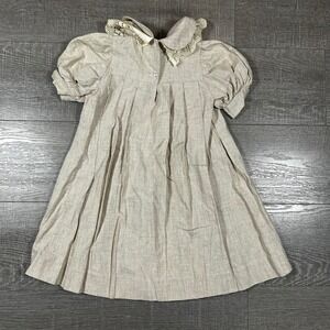 Vintage Lavender Blue Girls Prairie Dress Lace Collar Heirloom Cottagecore